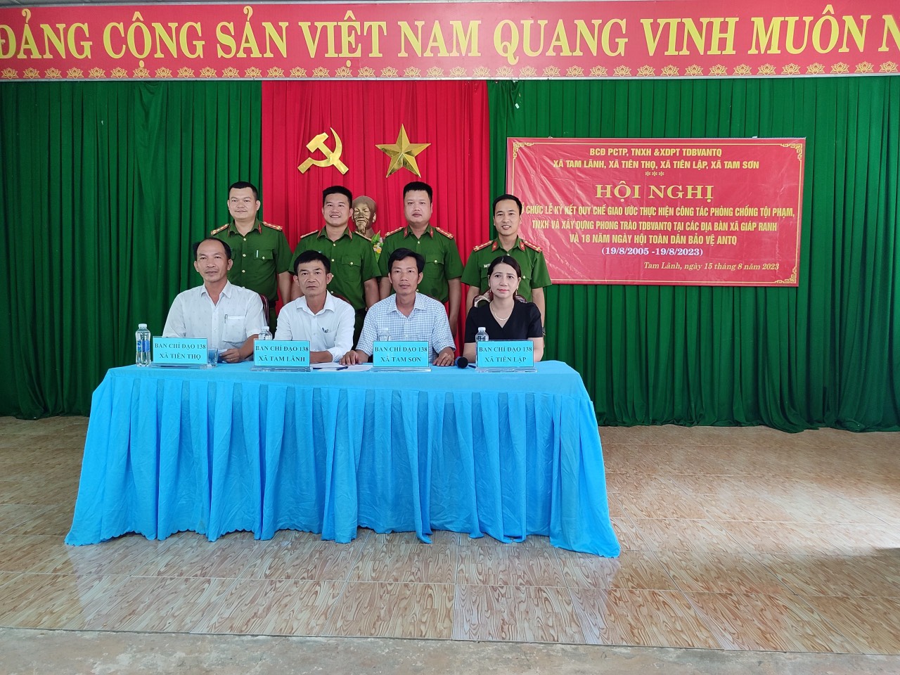 lế ký kết quy chế giao ước 4 xã Tam Lãnh, Tam Sơn, Tiên Lập và Tiên Thọ về phòng chống tộ phạm TNXH và xây dựng phong trào TDBVANTQ
